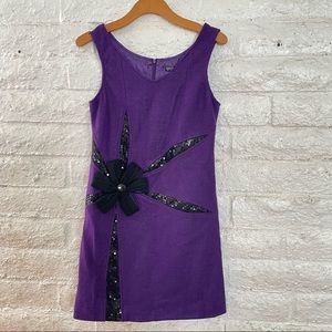 Vesade New York Womens Purple V Neck
Sleeveless Sequin Shift Dress size 4